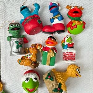 Set Of 9 Vintage Sesame Street Christmas Ornaments
